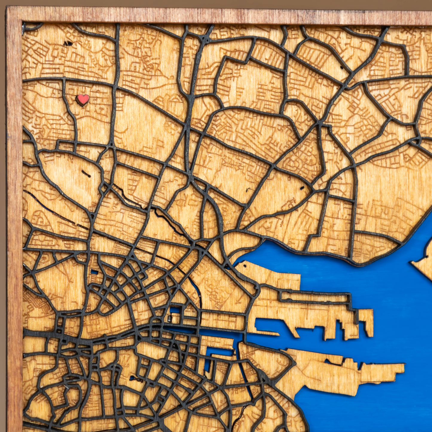Map Laser Art – "Home Is Where the Heart Is" | Personalized Location Gift